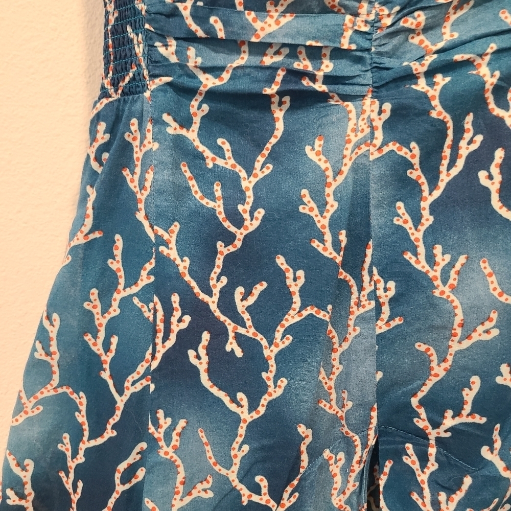 Anthro HD in Paris Acropora Blue Coral Fit & Flare Dress - Picture 4 of 7